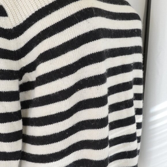 Set Breton Stripe Cashmere Blend Sweater Sz 10 - Picture 6 of 7